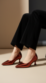 Maroon Court Shoes For Ladies WN7516 - View 1