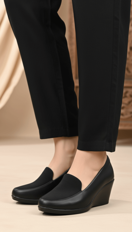 Black Court Shoes For Ladies WN7525 - View 1