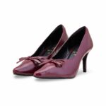 Maroon Court Shoes For Ladies WN7527 - View 3