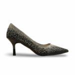 Black Fancy Bridal Court Shoes WN7543 - View 3