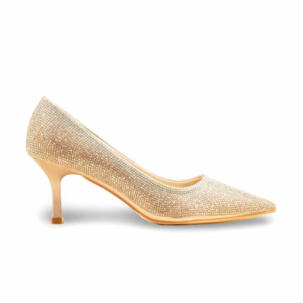 Champagne Fancy Bridal Court Shoes WN7543 - View 2