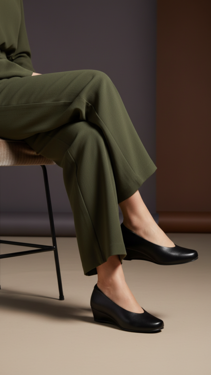 Black Court Shoes For Ladies WN7554 - View 1