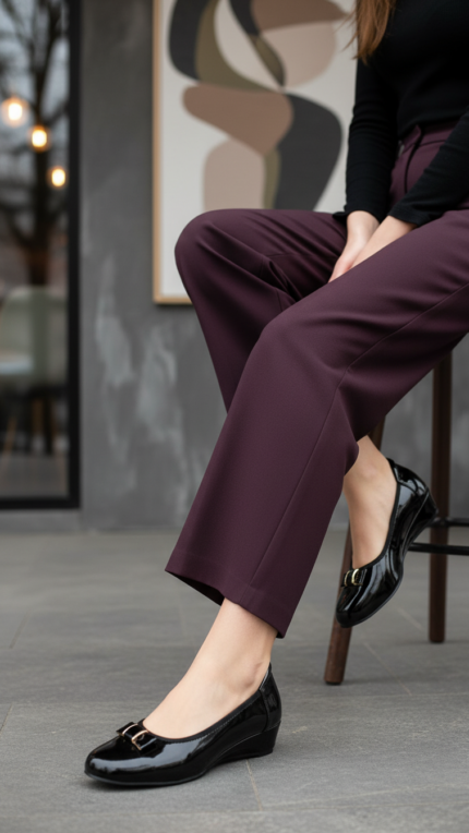 Black Court Shoes For Women WN7555 - View 1