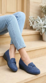 Navy Moccasin For Ladies WN7567 - View 3