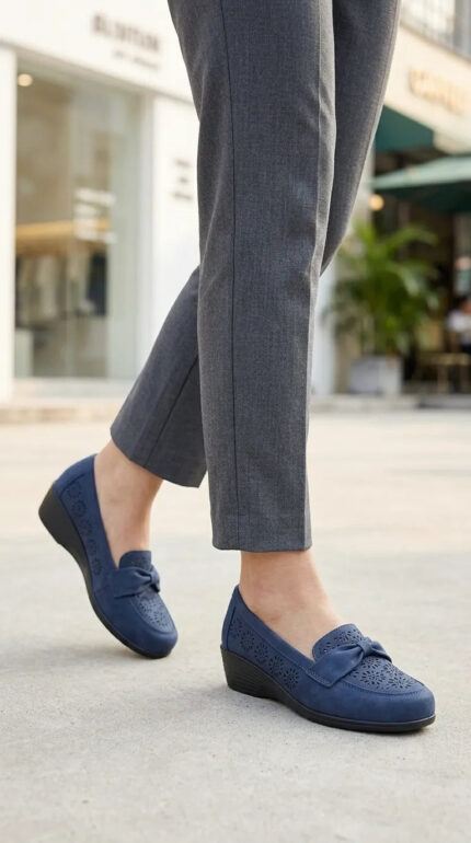 Navy Moccasin For Ladies WN7567 - View 2