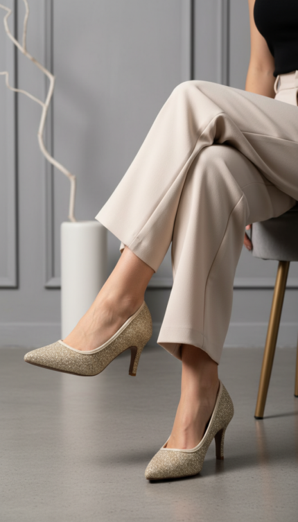 Golden Winter Court Shoes For Women WN7576 - View 1