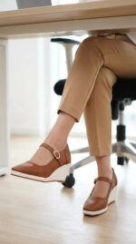 Tan Court Shoes For Ladies WN7607 - View 3