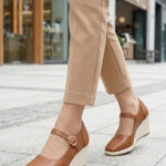 Tan Court Shoes For Ladies WN7607 - View 1