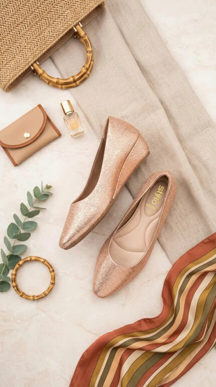 Peach Court Shoes For Women WN7620 - View 2
